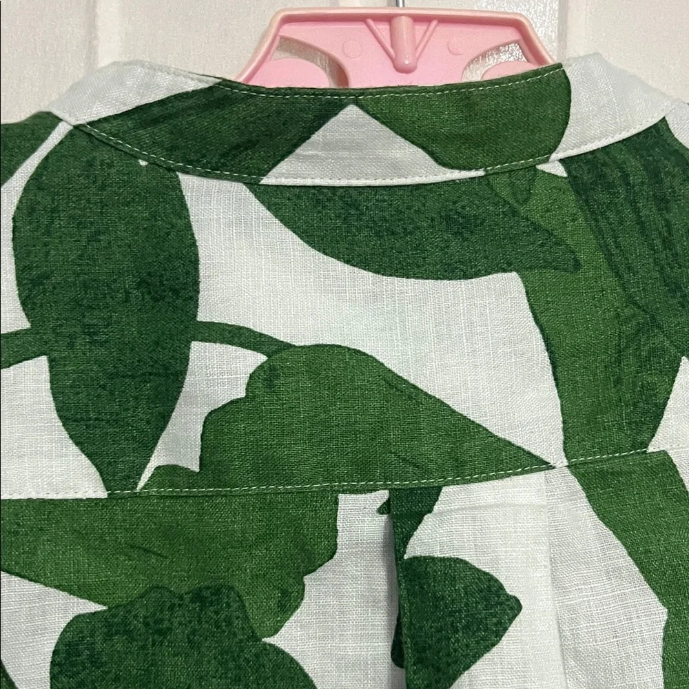 Ann Taylor Green Leaf Pattern Shirt - Picture 10 of 11